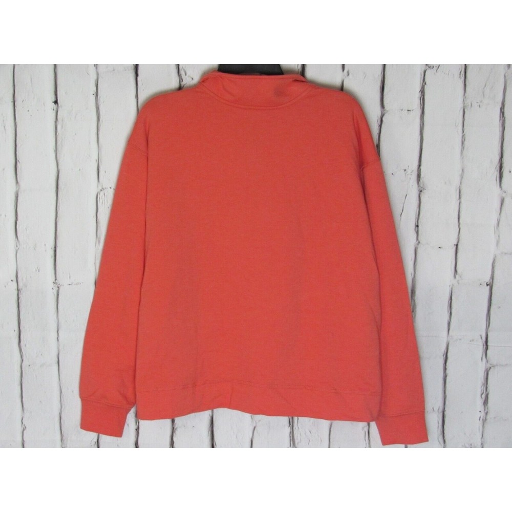 Eddie Bauer Women Pullover Mock Neck Light Sweater XL Peach 1/4 Zip Collar - Picture 2 of 5